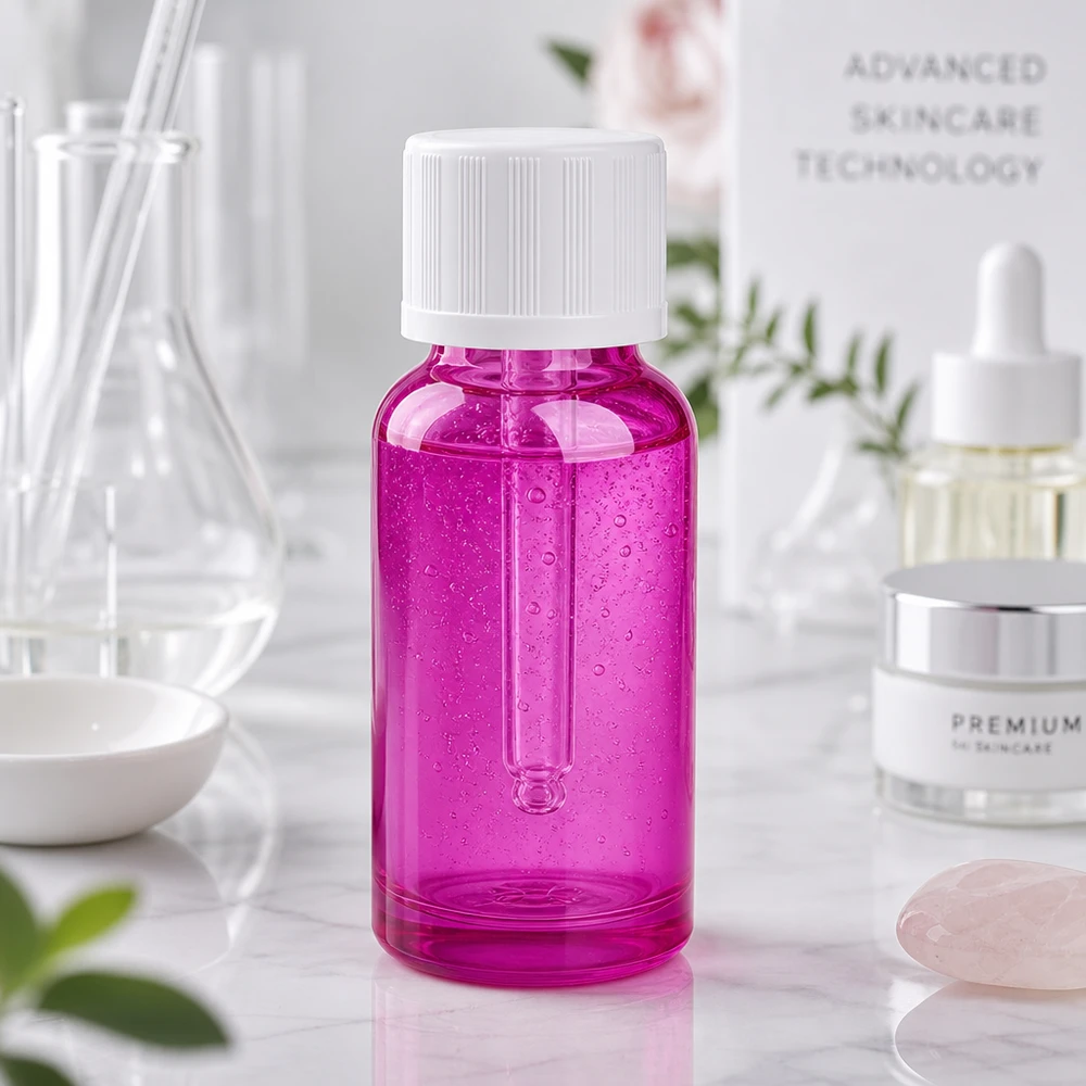 20ml druppelfles 1,2mm wit standaard kindveilig PurpleLine.UT18/20 20ml druppelfles van robuust materiaal in een moderne paarse look voor professioneel gebruik