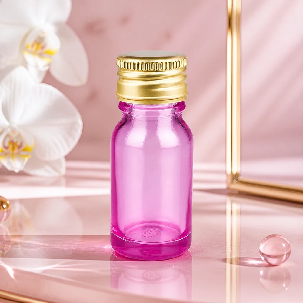 Professioneel 10ml violet glazen flesje met gladde aluminium schroefdop voor therapeuten