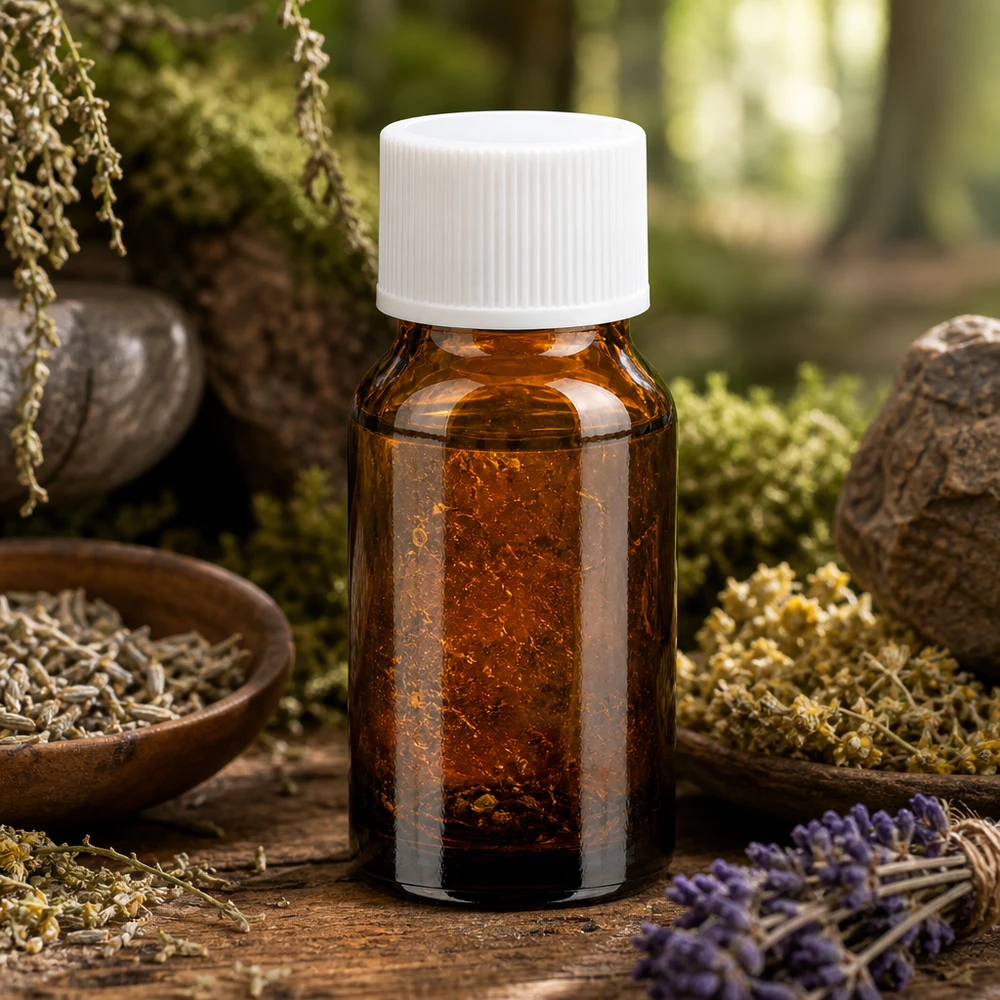 Hoogwaardig glazen flesje van 10 ml in bruin met standaard witte dop voor natuurlijke remedies