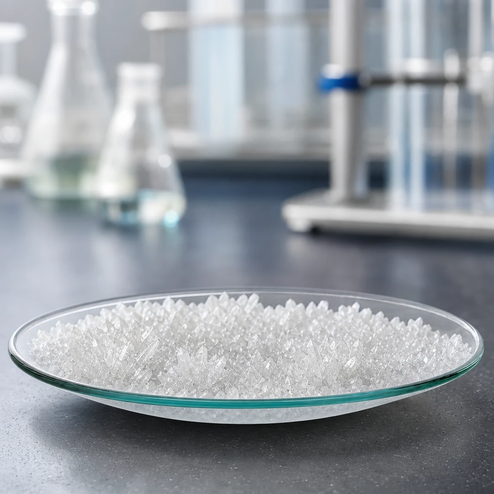 Klein rond glazen schaaltje 6cm met gladde rand voor laboratoriummonsters en metingen