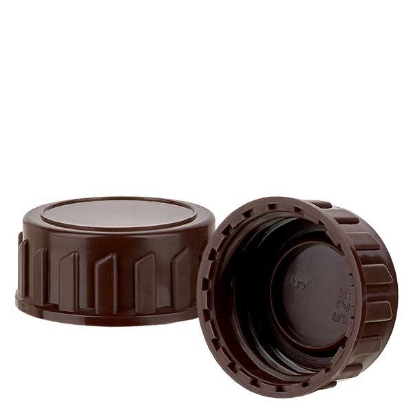 Schroefsluiting bruin 28 mm voor medicijnflessen (standaard) Schroefsluiting bruin 28 mm voor medicijnflessen (standaard)
