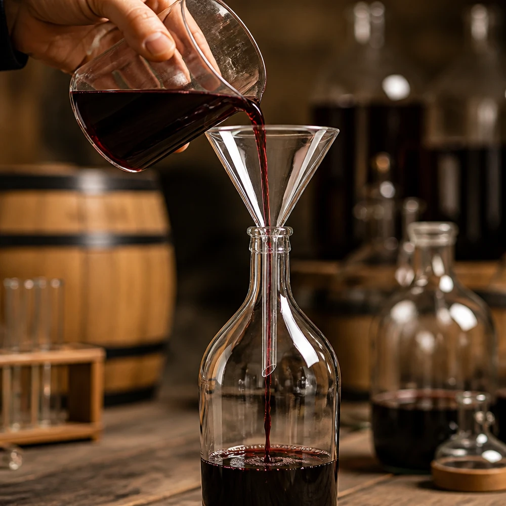 Laboratoriumtrechter met korte steel van borosilicaatglas met een diameter van 85 mm voor nauwkeurig decanteren