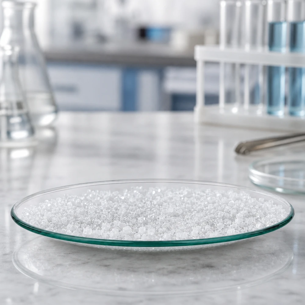 Professionele glazen schaal 8cm voor analyse en onderzoek in chemische laboratoria
