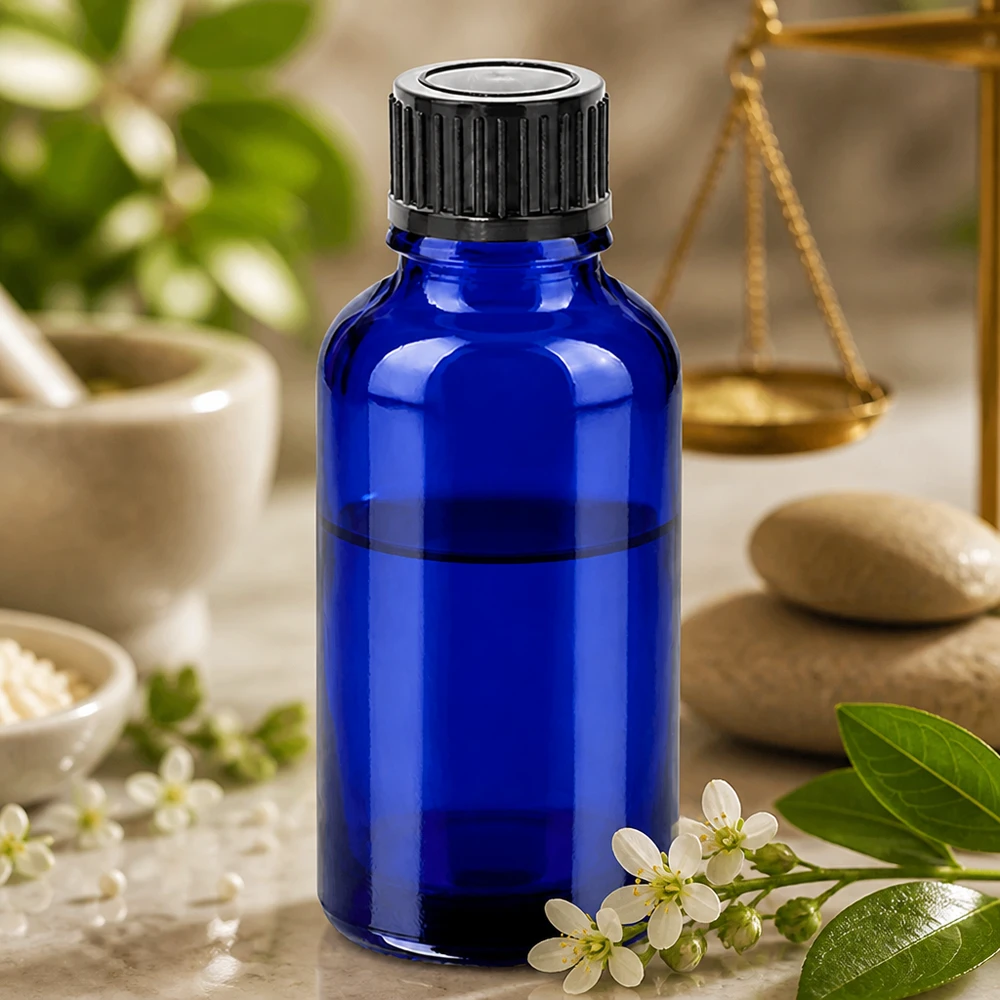 30ml fles 11mm SV zwart STD BlueLine UT18/30 30ml BlueLine glazen fles met zwart deksel perfect voor oliemengsels en tincturen