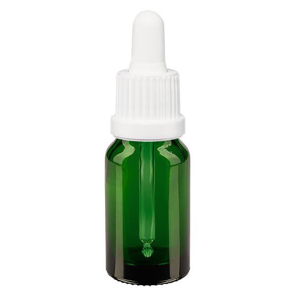 Pipetfles groen 10ml, pipet wit VR Pipetfles groen 10ml, pipet wit VR