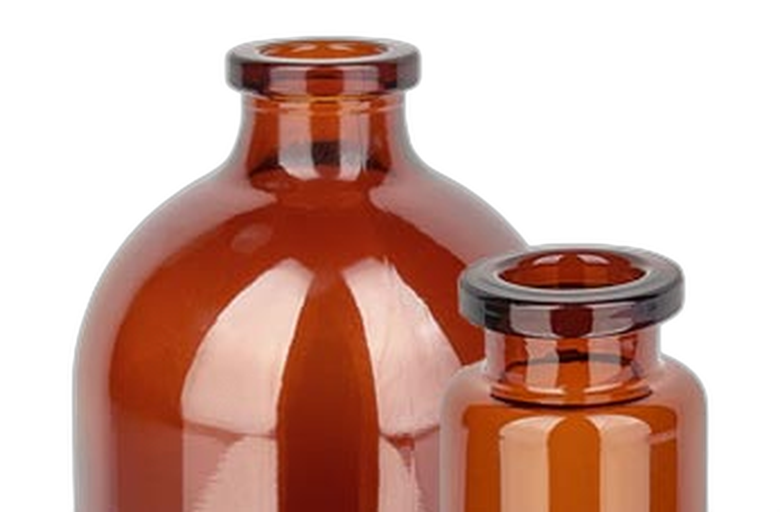 Injectieflessen van amberkleurig glas 5- 100 ml