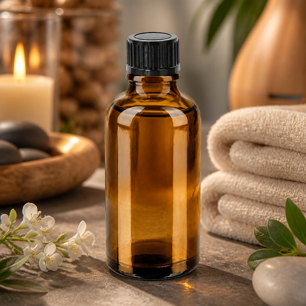 Glazen fles van 50 ml met 11 mm schroefdraad in amberkleur voor professionele toepassingen