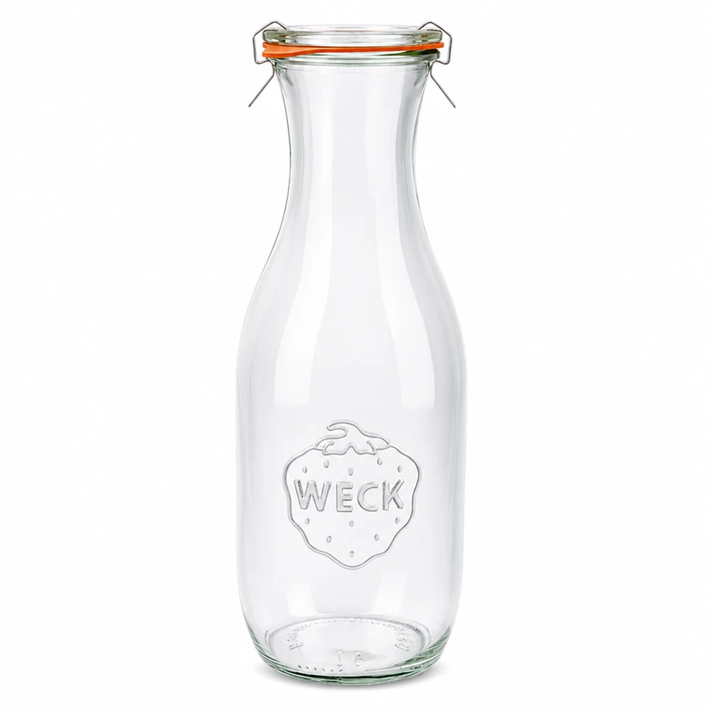 WECK sapfles 1062ml van glas met draaidop en rubberen ring compleet RR60 helder transparant