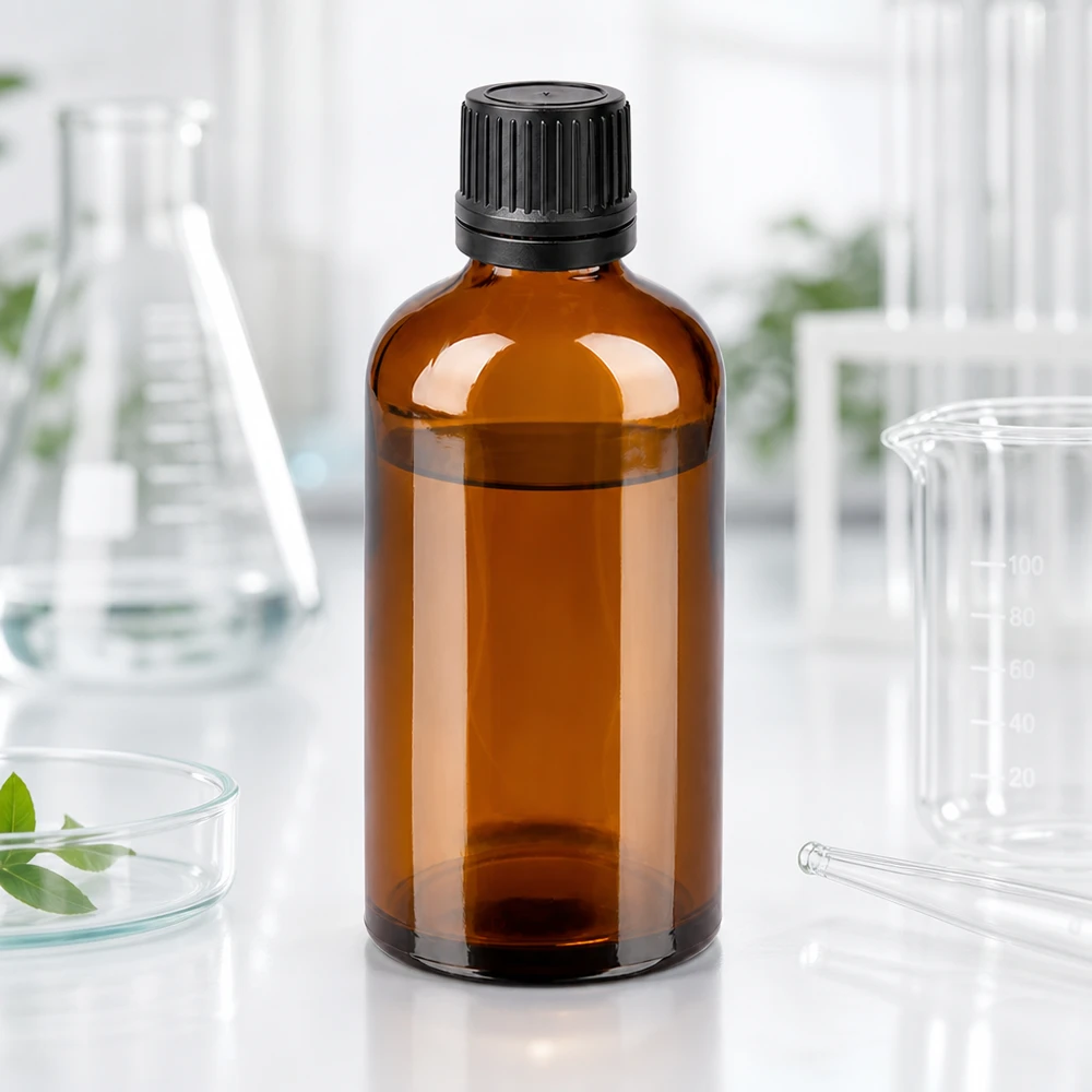100ml druppelfles 1mm zwart OV BrownLine UT18/100 Professionele 100ml glazen fles BrownLine serie met kindveilige dop voor veiligheid