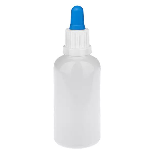 50 ml pipetflesje wit/blauw originele sluiting WhiteLine UT18/50 50 ml pipetflesje wit/blauw originele sluiting WhiteLine UT18/50