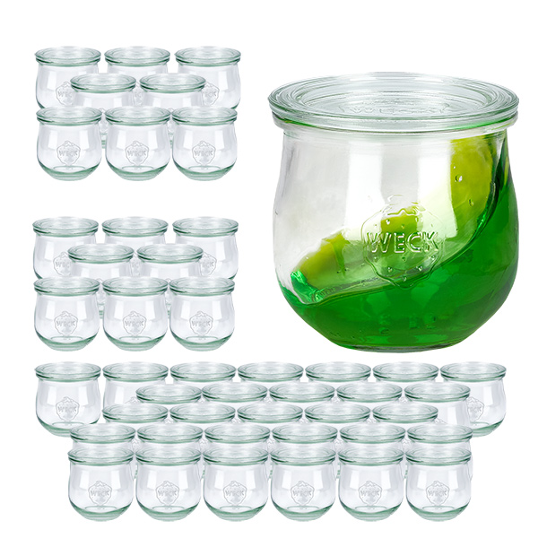 Set van 48 Weck potten 370ml tulpenpot met 48 glazen deksels