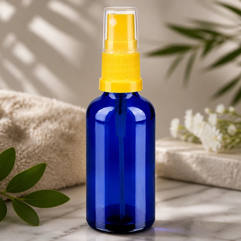 Precies doseerbare glazen fles van 50 ml met pompverstuiver voor gezichtstoner en schoonheidsproducten