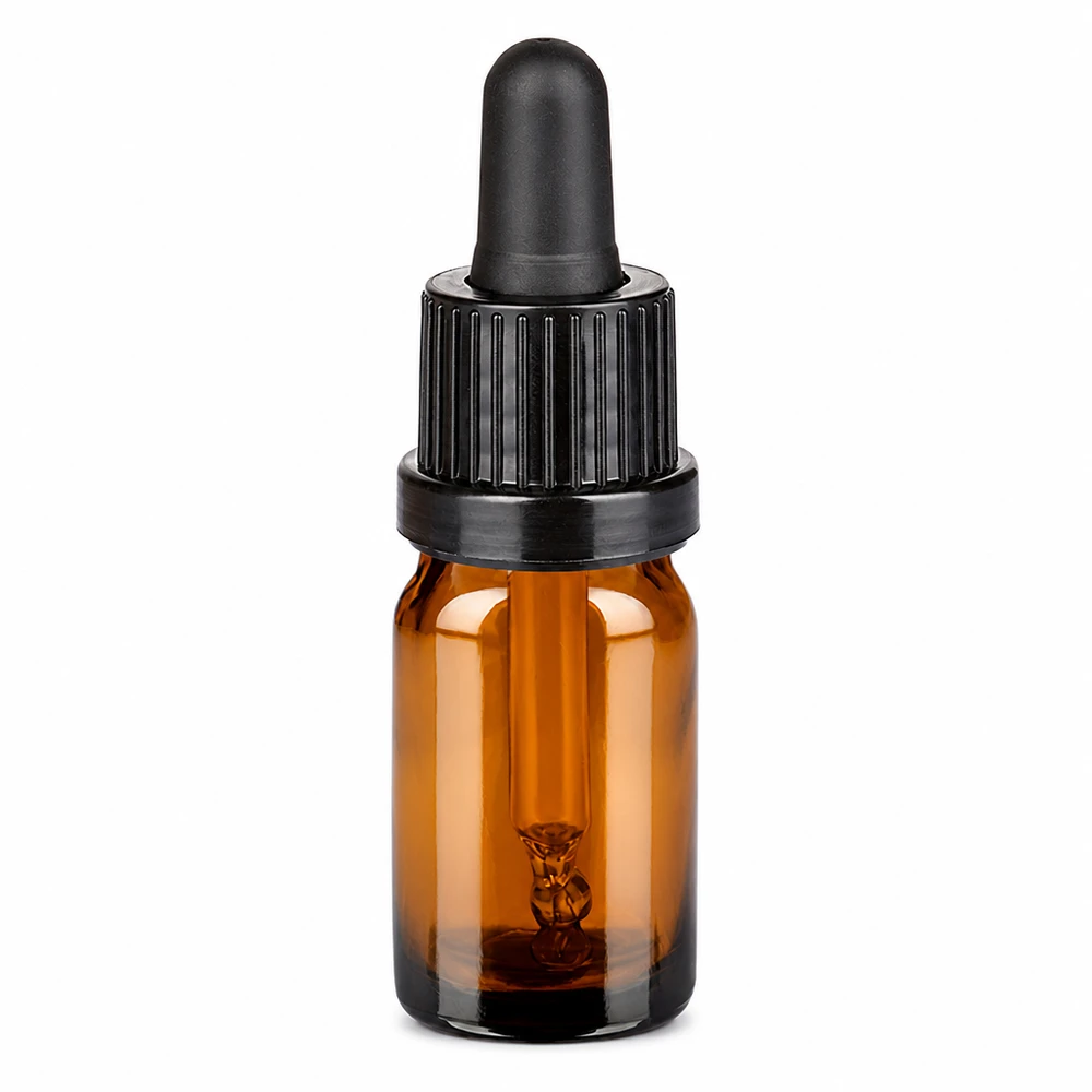 5ml pipetfles bruin met zwarte pipet voor het nauwkeurig doseren van vloeistoffen