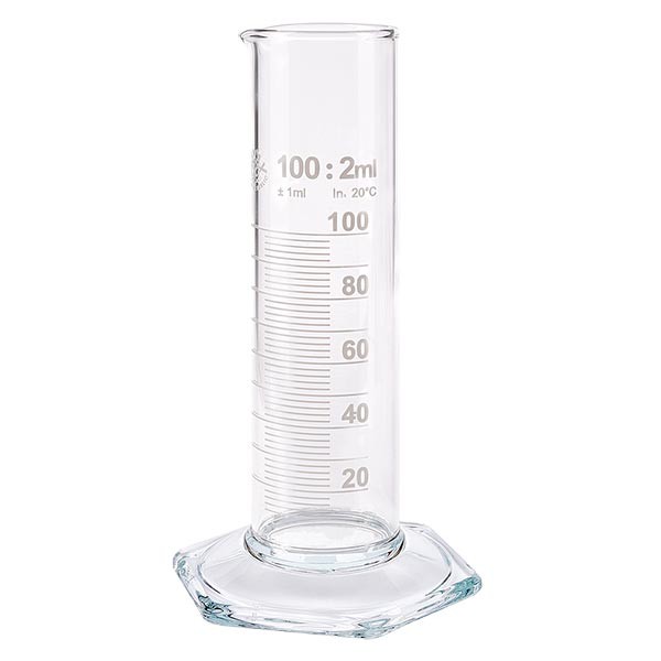 Maatcilinder 100ml wit maatverdeling laag model ISO 4788 Maatcilinder 100ml wit maatverdeling laag model ISO 4788