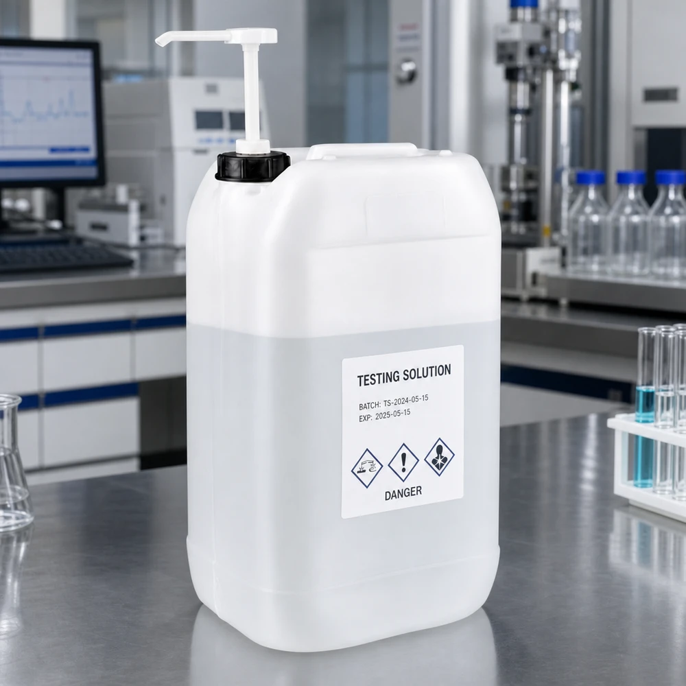 Robuuste industriële jerrycan van 15 liter met doseerpomp voor het nauwkeurig doseren van chemicaliën