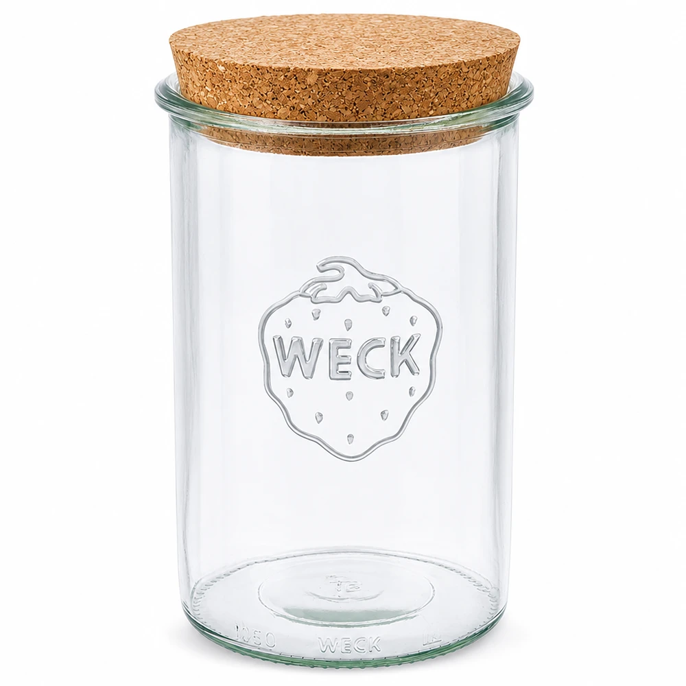 1000ml stortglas WECK RR100 met kurk 1000ml WECK RR100 tuimelpot met natuurkurk deksel transparante inmaakpot voorraadpot met WECK logo