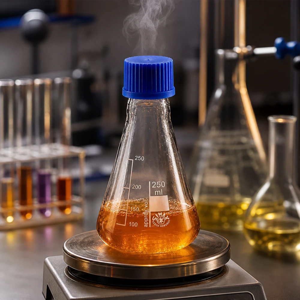 Erlenmeyer 250ml glas met nauwe hals borosilicaat met schroefdraad en sluiting Verdampende laboratoriumkolf 250 ml met schroefdop voor hete chemische oplossingen