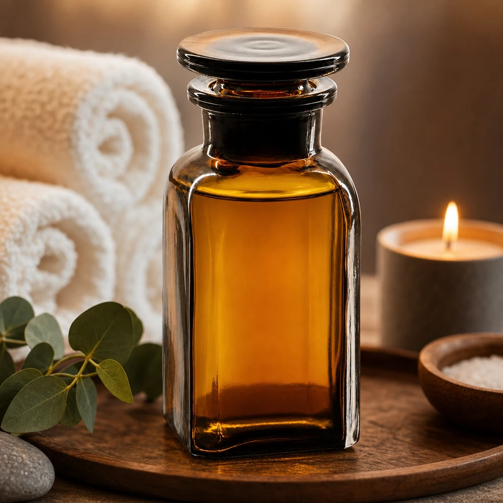 Vierkante bruine glazen fles van 100 ml voor natuurlijke cosmetica, tincturen en verzorgingsoliën, met brede hals