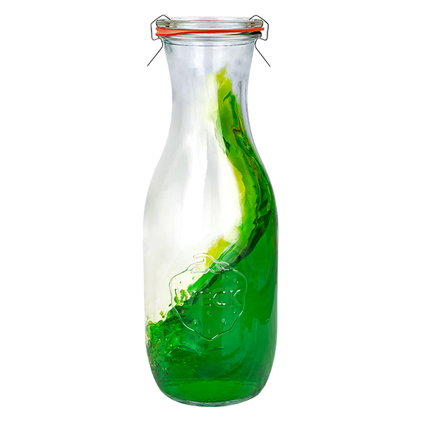 Set van 12 Weck potten 1062ml sapfles met 12 glazen deksels,