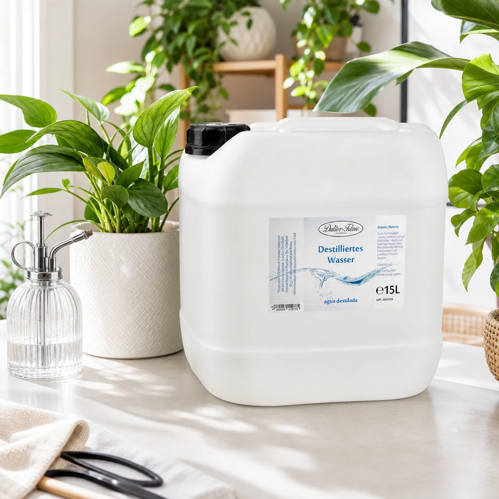 15 liter gedestilleerd water - Aqua dest in blanke premium jerrycan van Doktor Klaus