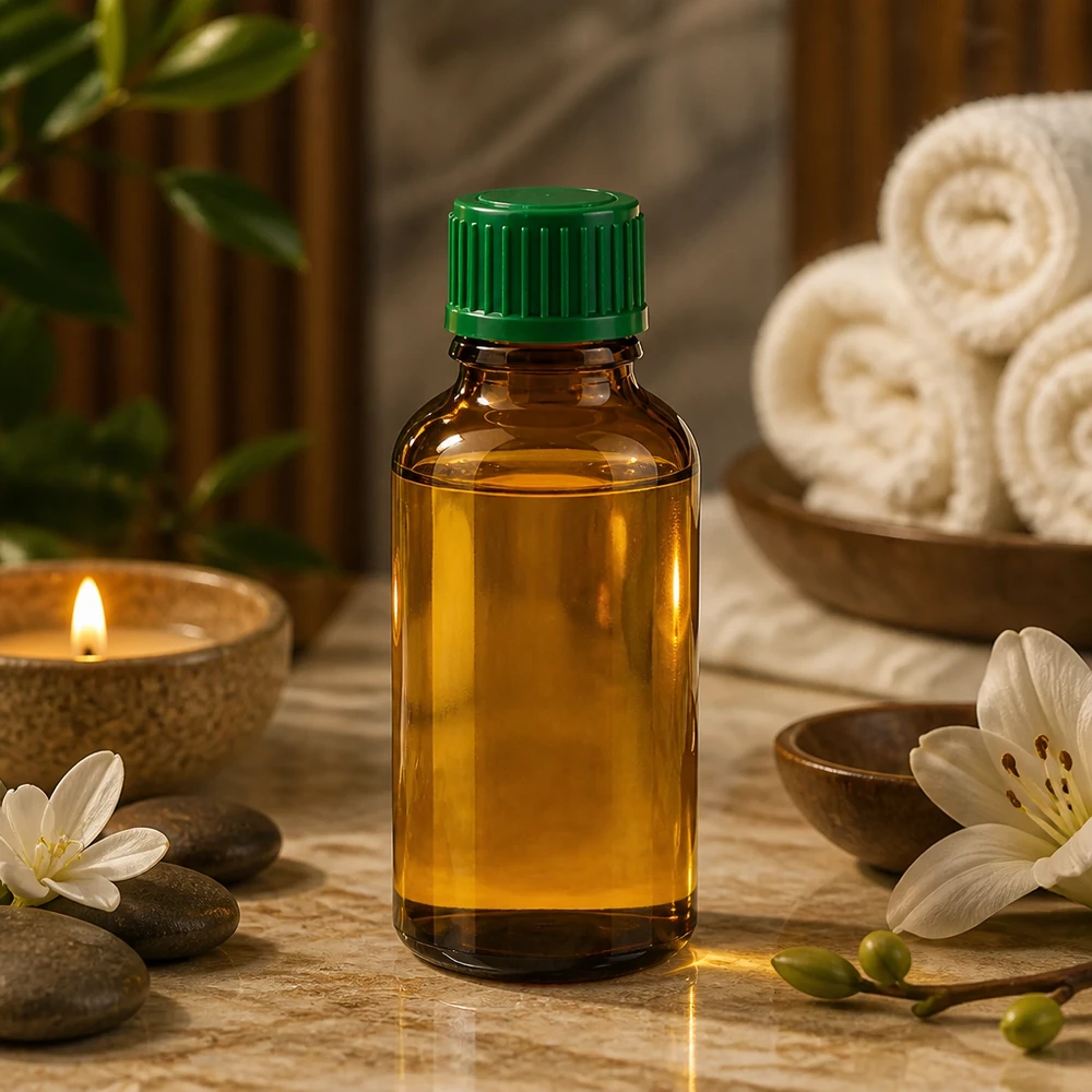 Lichtbeschermd 30ml amberkleurig glazen flesje met groene druppelaar voor optimaal behoud van actieve ingrediënten