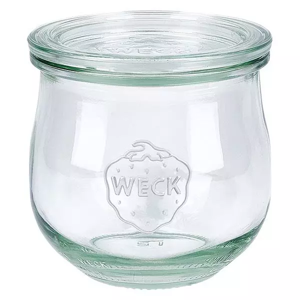 WECK tulpenpot 370ml met glazen deksel RR80 inmaakpot transparant voor conserveren en bewaren