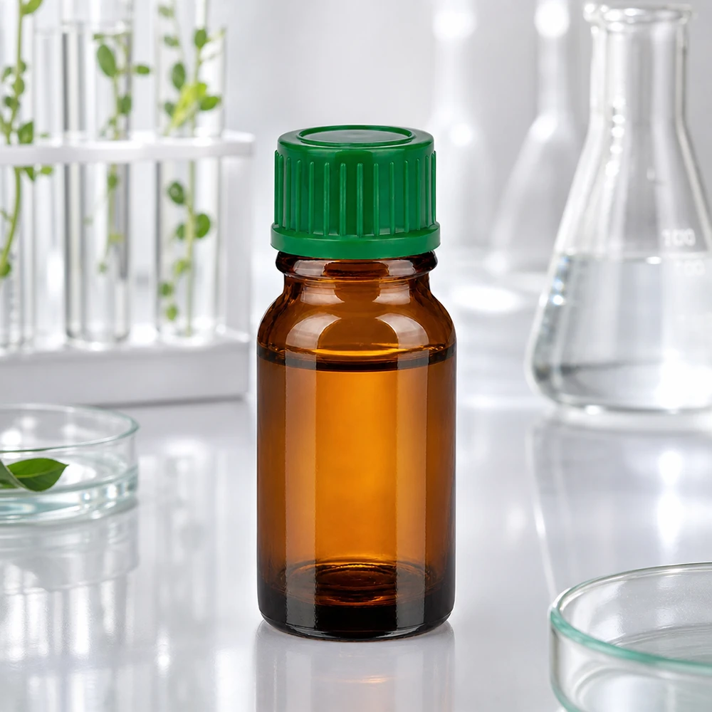 10ml flesje 11mm SV groen STD BrownLine UT18/10 Robuust amberkleurig glazen flesje van 10 ml met lekvrije groene dop voor mobiel gebruik