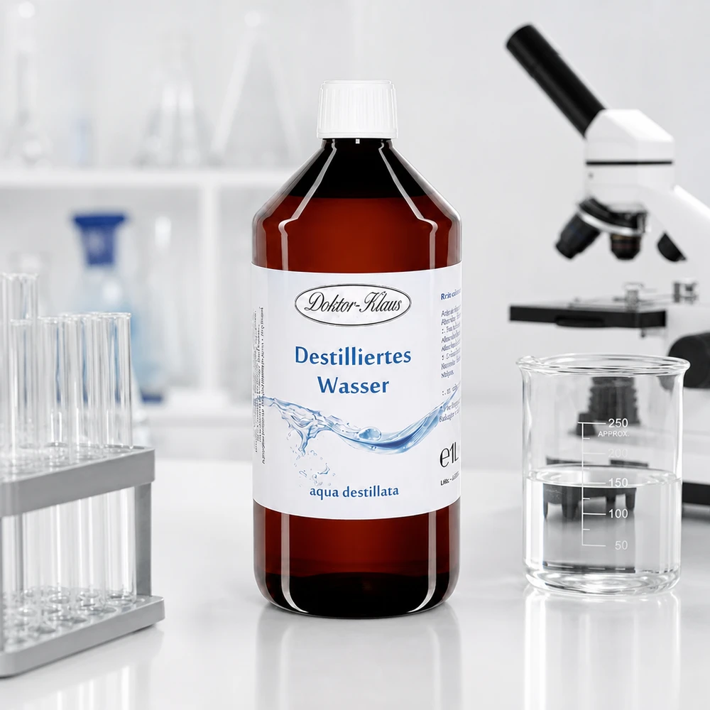 1 liter gedestilleerd water - Aqua destin bruine 1000ml PET fles.