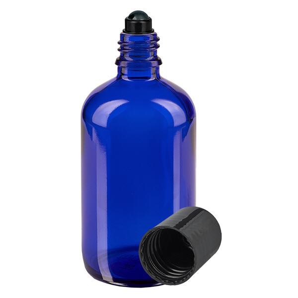 Glas deostick fles blauw 100ml, lege deo roller (Roll On) Glas deostick fles blauw 100ml, lege deo roller (Roll On)