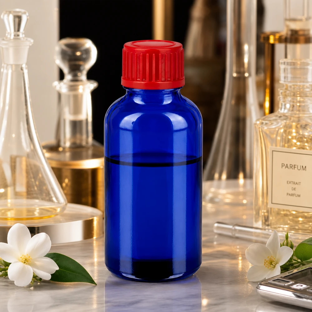 30ml fles 11mm SV rood STD BlueLine UT18/30 Handig 30ml glazen flesje in kobaltblauw met STD-dop voor mobiele toepassingen