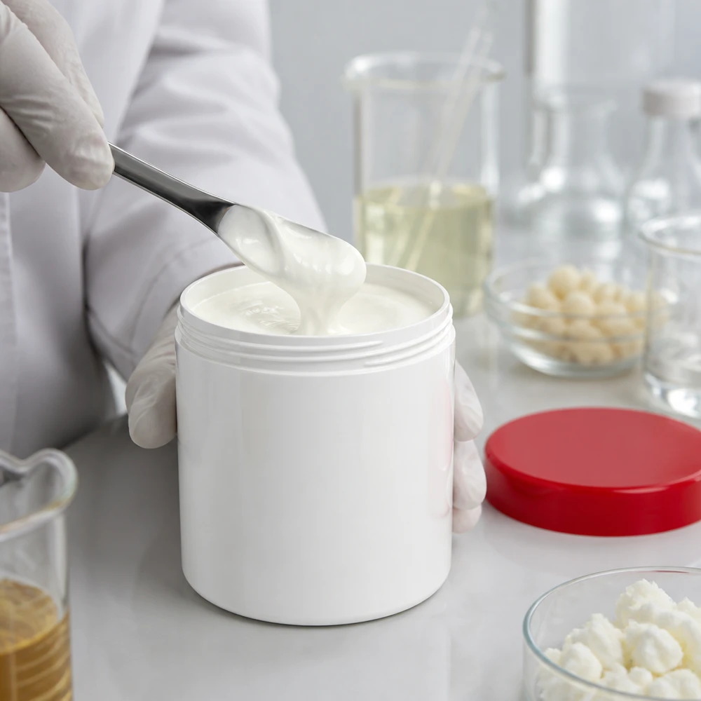 Zalvendoosje van 200 g, gemaakt van PP, met een stevige schroefdop in rood, voor professioneel gebruik