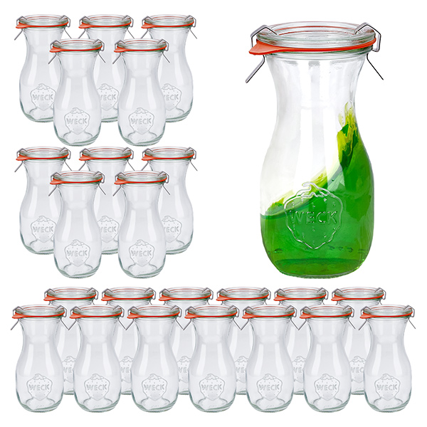 Set van 24 Weck potten 290ml sapfles met 24 glazen deksels Set van 24 Weck potten 290ml sapfles met 24 glazen deksels
