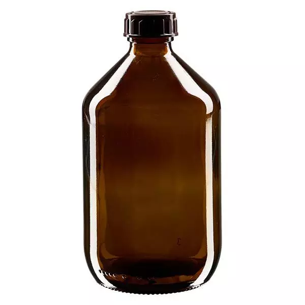 500ml Euro-medicijnfles bruin met bruine schroefsluiting