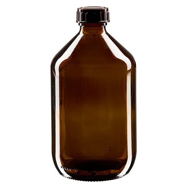 500ml Euro-medicijnfles bruin met bruine schroefsluiting 500ml Euro-medicijnfles bruin met bruine schroefsluiting