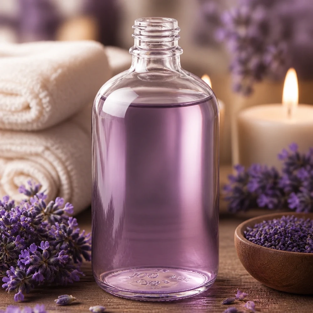 Heldere glazen fles ApoGlas 100ml met elegante vorm voor cosmetica en essentiële oliën