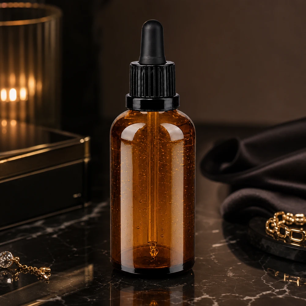 50ml pipetfles zwart OV BrownLine UT18/50 Elegante 50ml pipetfles zwart OV BrownLine UT18/50 met druppelvormig ontwerp voor cosmetica
