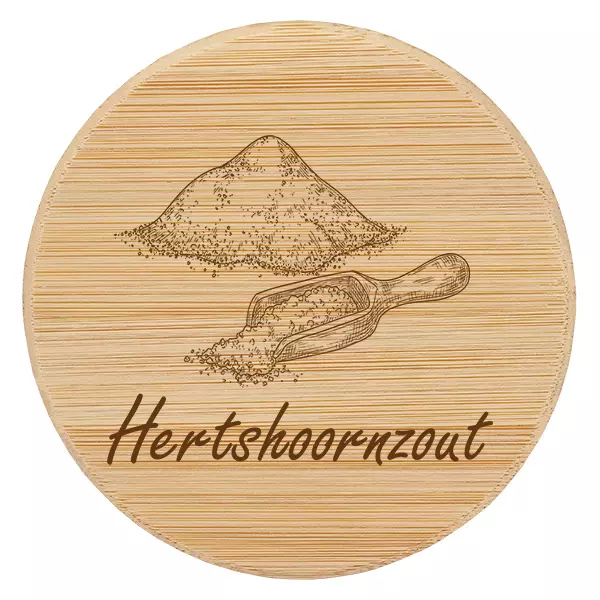 Houten deksel "Hertshoornzout" voor WECK RR60 Houten deksel "Hertshoornzout" voor WECK RR60