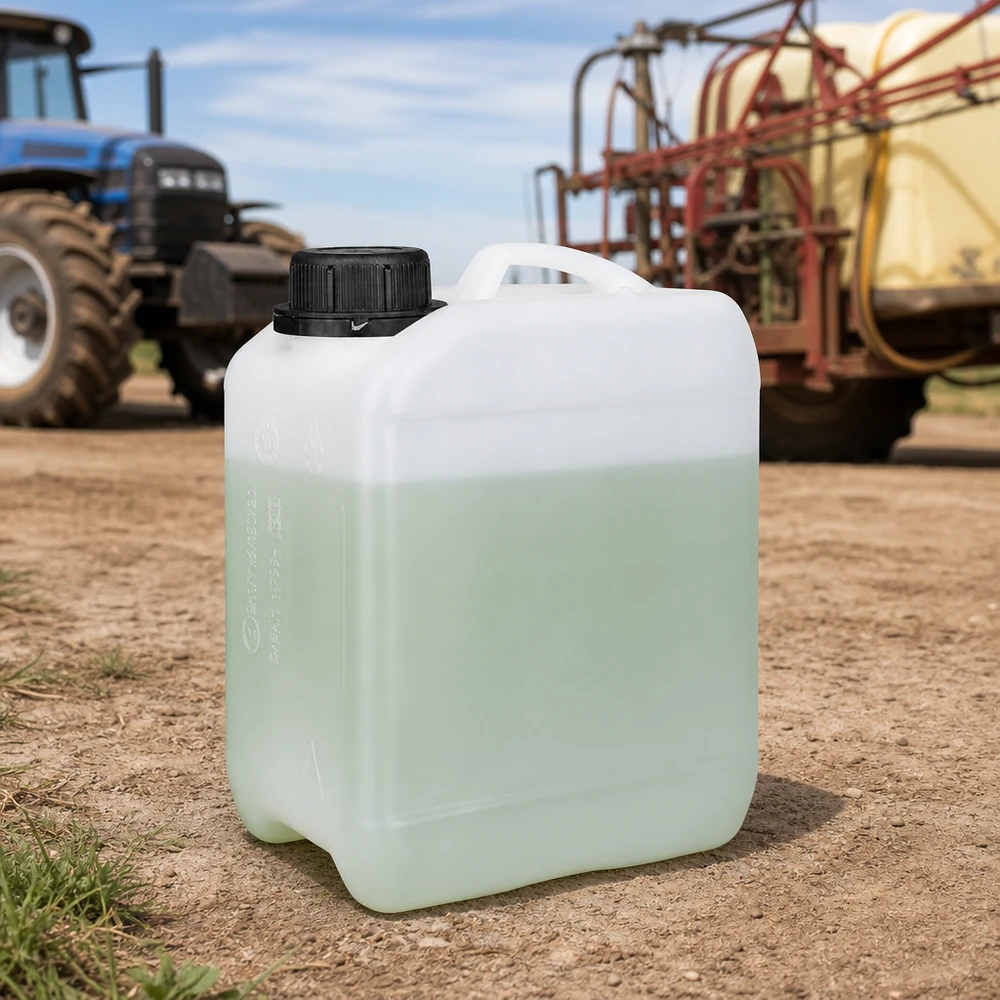 Stevige rechthoekige jerrycan van 2,5 liter met draaggreep en UN-sluiting voor gebruik buitenshuis