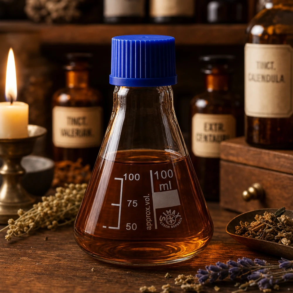 Erlenmeyer 100ml met ergonomische kegelvorm en herbruikbare schroefdop