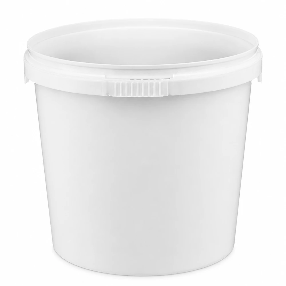 1 liter witte emmer zonder deksel Compacte multifunctionele emmer van 1 liter, wit, van PP, zonder deksel, met handgreeprand