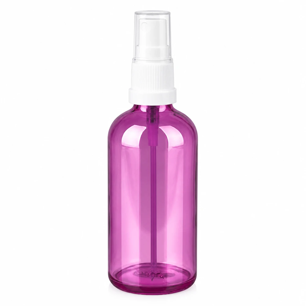 100ml spuitfles wit/transparant Standaard PurpleLine UT18/100 Kleine spuitfles 100ml in violet met nauwkeurige witte pompverstuiver