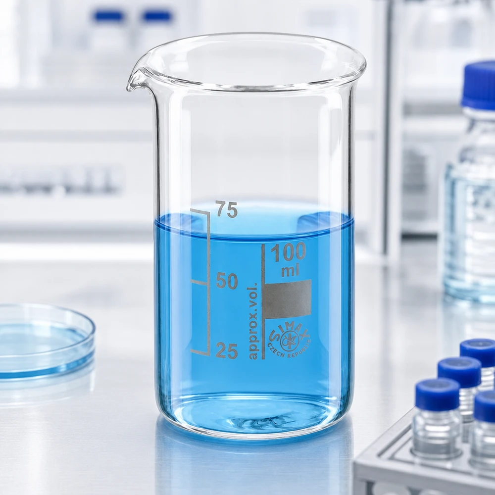 Hittebestendige bekerglas van 100 ml, cilindrische, hoge vorm, voor chemische experimenten en titraties