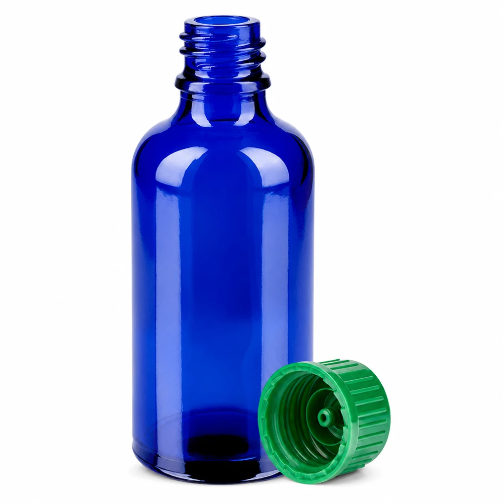 50ml fles 11mm SV groen STD BlueLine UT18/50 50ml laboratoriumfles van hoogwaardig borosilicaatglas met lekvrije groene dop