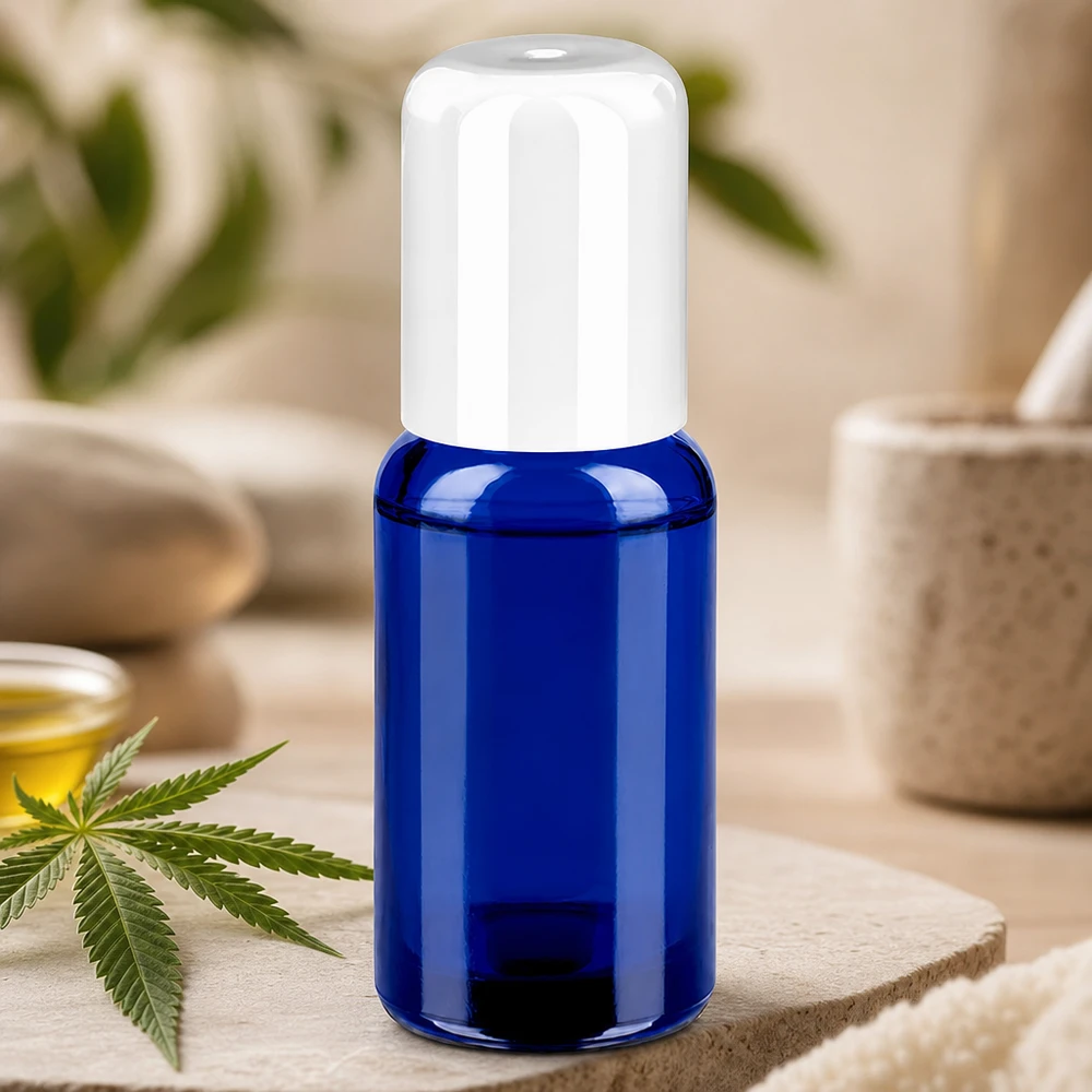 Handig glazen flesje van 20 ml met roldeksel, ideaal voor doe-het-zelfcosmetica en parfums