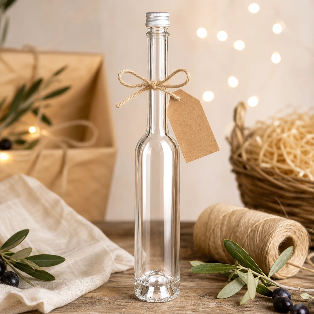 100ml Toni glazen fles met zilveren dop - ideaal voor geschenken en zelfgemaakte likeuren