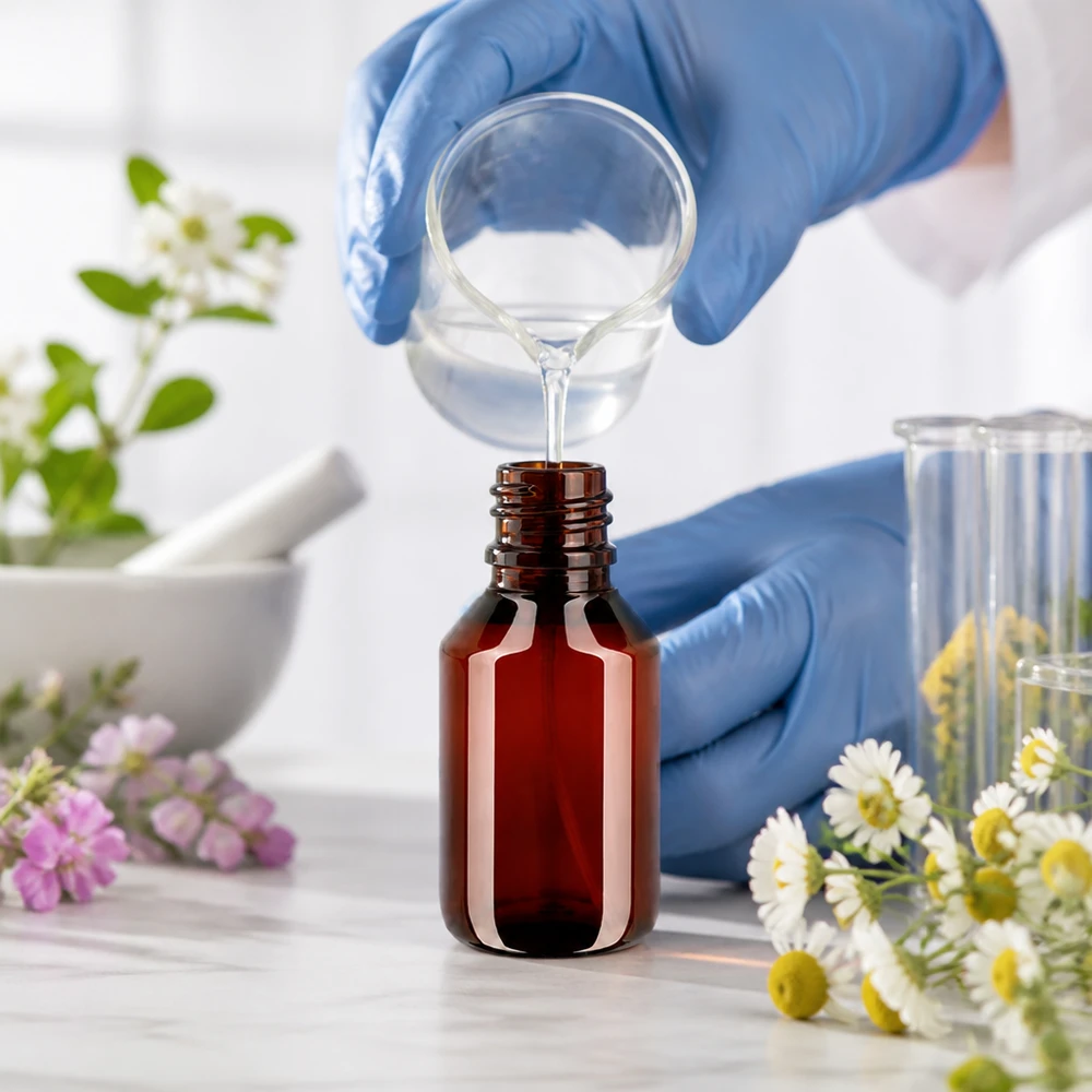 50ml Dosierflasche aus PET mit schwarzem Feinzerstäuber für Naturheilkunde und Kosmetik