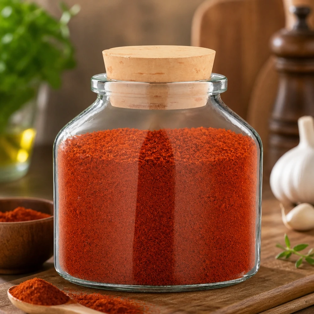 Idee voor een glazen kruidenpotje: Rond 100 ml helder incl. kurk 22/26 Ronde glazen pot van 100 ml met kurken dop, ideaal voor het stijlvol bewaren van kruiden in de keuken