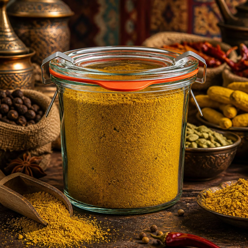 Idee voor een glazen kruidenpotje: WECK mini-stortglas 140 ml WECK-potje 140 ml als kruidenpotje voor curry, tussen kardemom en chilipepers