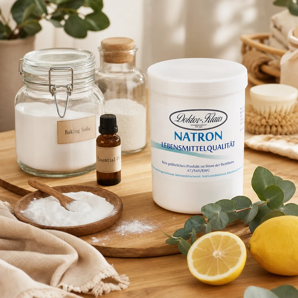 Doktor-Klaus Natron, 1000g in witte pot, levensmiddelenkwaliteit