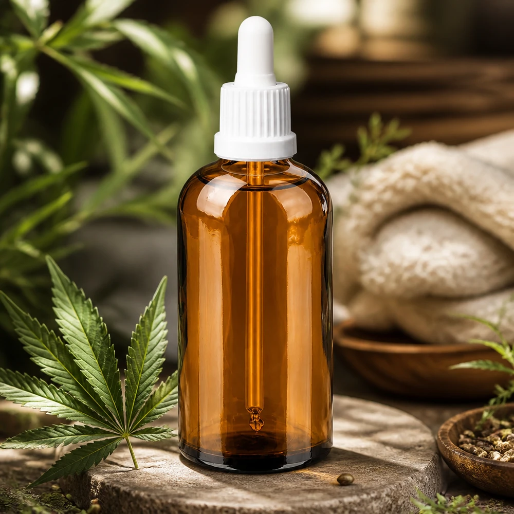 Farmaceutische glazen fles 100ml bruin met hygiënische witte dop voor zuivere stoffen